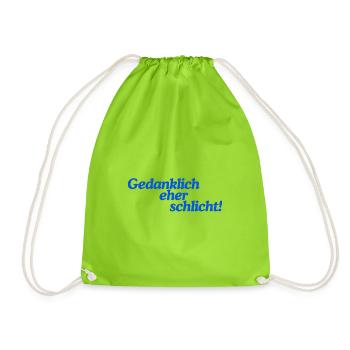 Gedanklich eher schlicht! - Turnbeutel - Neongrün - Vorne