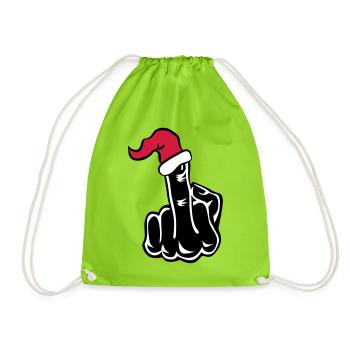 Stinkefinger Fuck Xmas Christmas - Turnbeutel - Neongrün - Vorne
