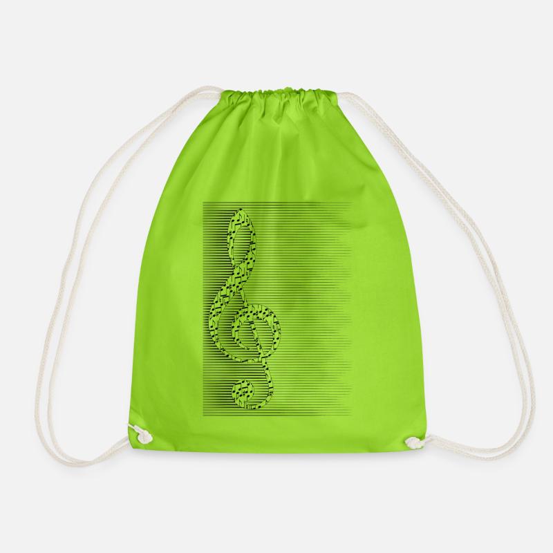 Music everywhere with you - Drawstring Bag - neon green