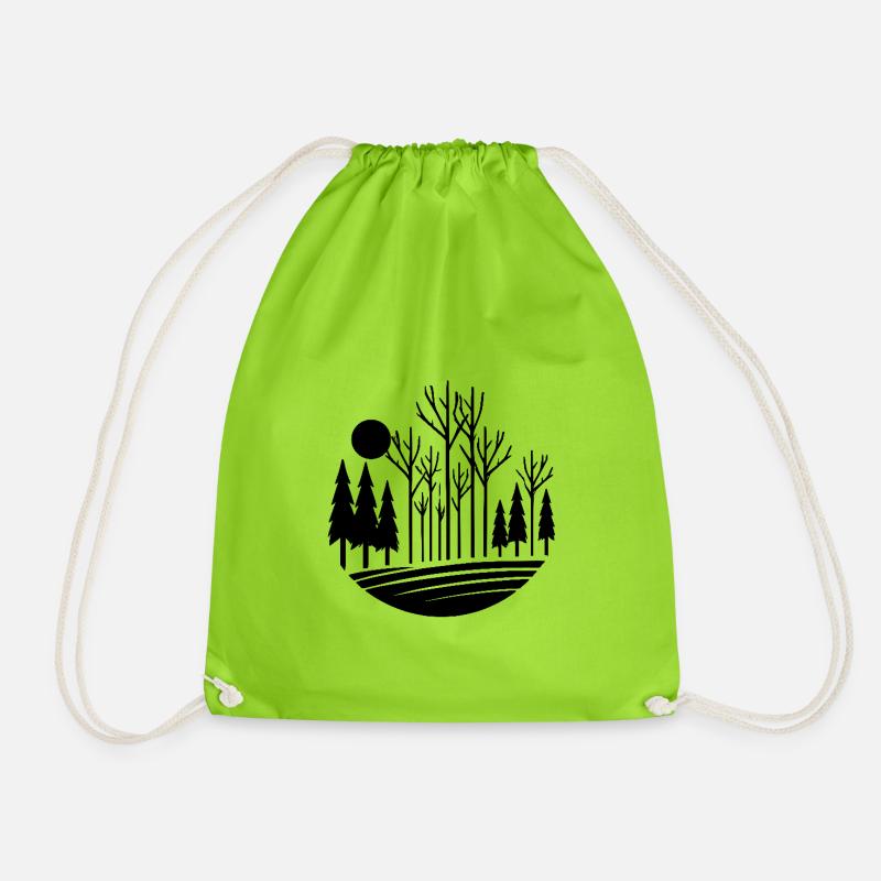 Waldsilhouette - Turnbeutel - Neongrün