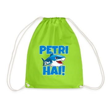 Petri Hai , Petri Heil Angeln - Turnbeutel - Neongrün - Vorne