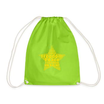 Ukraine Amour Paix Idée Cadeau Paix - Sac de sport léger - vert néon - Devant