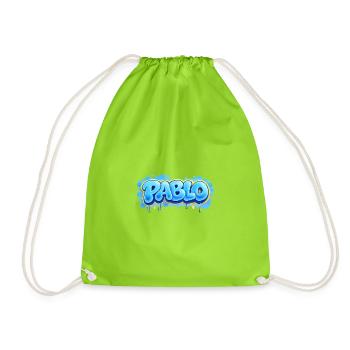 PABLO GRAFFITI NAME FOR PERFECT GIFT PRINTABLE - Drawstring Bag - neon green - Front