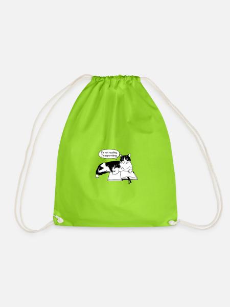 I'm not reading - Drawstring Bag - neon green