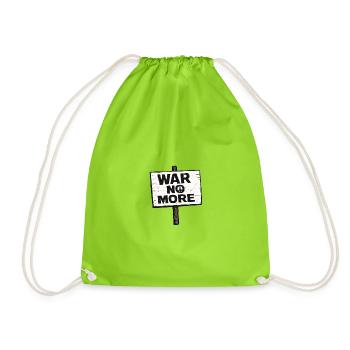 War No More – Sticker Peace & Humanity  - Sac de sport léger - vert néon - Devant