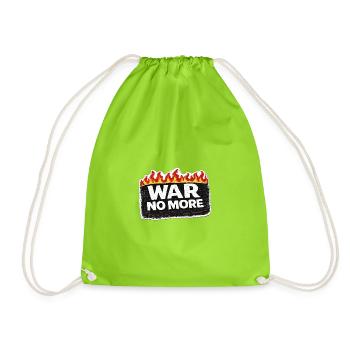 War No More – Sticker Peace & Humanity  - Sac de sport léger - vert néon - Devant