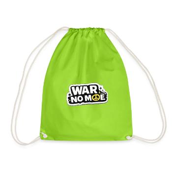 War No More – Sticker Peace & Humanity  - Sac de sport léger - vert néon - Devant