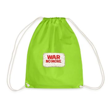 War No More – Sticker Peace & Humanity - Drawstring Bag - neon green - Front