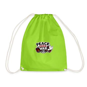 War No More – Sticker Peace & Humanity - Drawstring Bag - neon green - Front