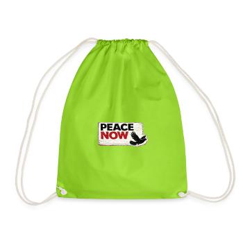 War No More – Sticker Peace & Humanity  - Sac de sport léger - vert néon - Devant
