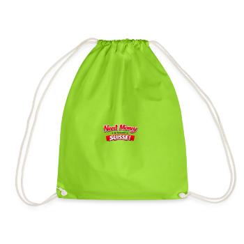 Need Money to Become Switzerland T-shirt - Drawstring Bag - neon green - Front