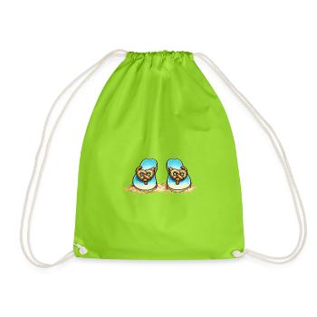 Blue Pretzel Bow Beach Flip-Flops - Turnbeutel - Neongrün - Vorne