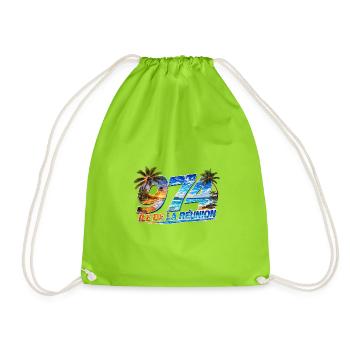 974 Ile de la Reunion Design tropical  - Sac de sport léger - vert néon - Devant