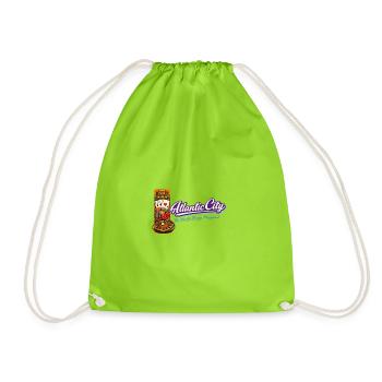 Atlantic City Casino Retro Vintage Design - Drawstring Bag - neon green - Front