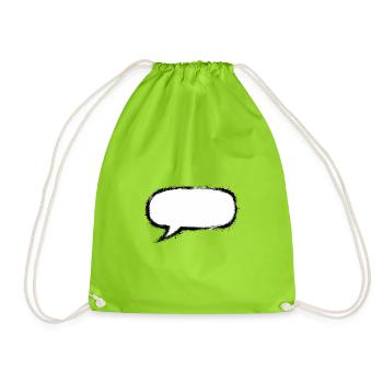 Sprechblase_Grunge_Pinsel - Turnbeutel - Neongrün - Vorne