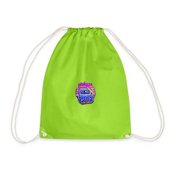 Vintage 1982 Cassette – Limited Edition Retro 80s - Drawstring Bag - neon green - Front