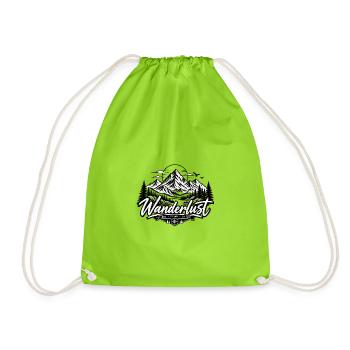 Wanderlust - Drawstring Bag - neon green - Front