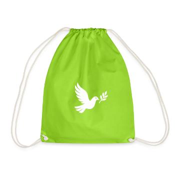 Peace Dove Outline Design - Turnbeutel - Neongrün - Vorne
