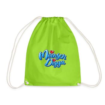 Moinsen Digga Herzdesign - Turnbeutel - Neongrün - Vorne