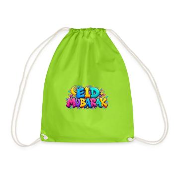 Eid Mubarak Graffiti Kids: Das zu stilvolle Geschenk - Turnbeutel - Neongrün - Vorne