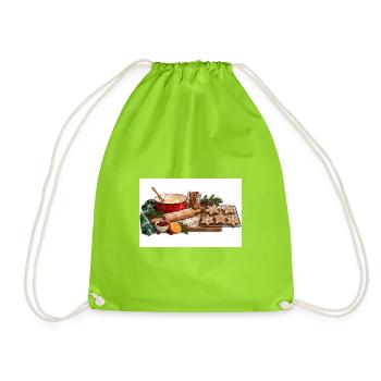 Feiertags-Backstern-Keks-Szene - Turnbeutel - Neongrün - Vorne