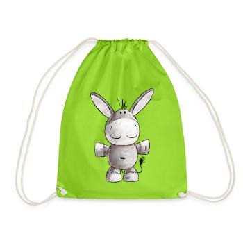 Petit âne I motif animal - Sac de sport léger - vert néon - Devant