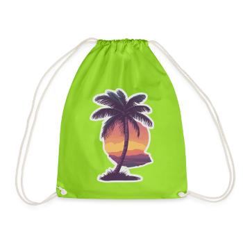 Palm tree - Drawstring Bag - neon green - Front