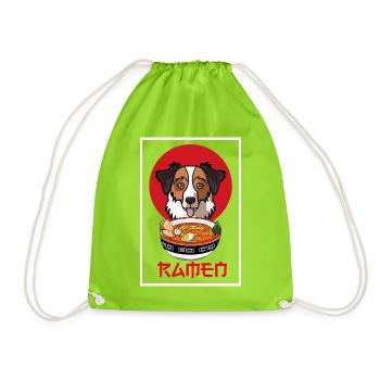 Art du bol de nouilles ramen pour chien berger australien - Sac de sport léger - vert néon - Devant
