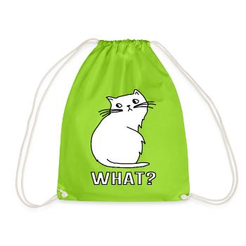 Niedliche Katze What - Turnbeutel - Neongrün - Vorne