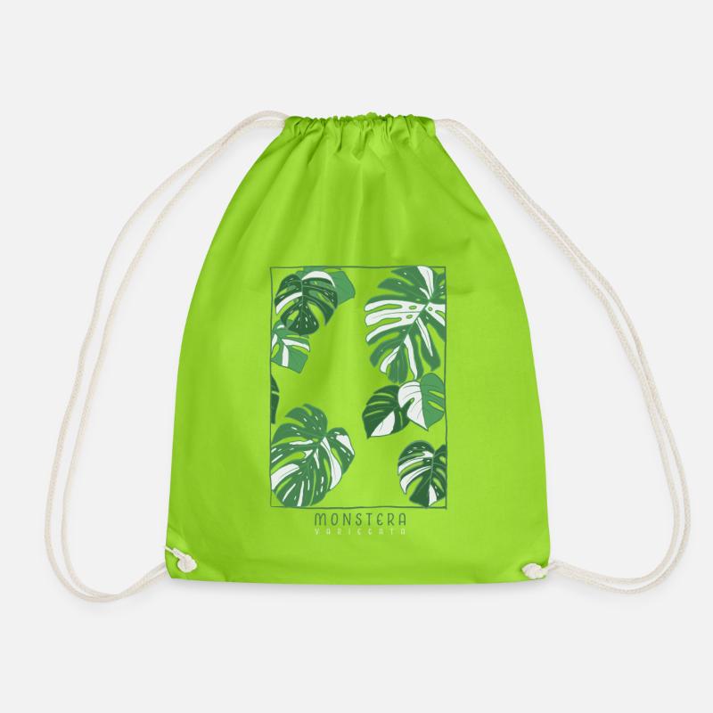 Monstera Variegata Plant Artwork - Turnbeutel - Neongrün