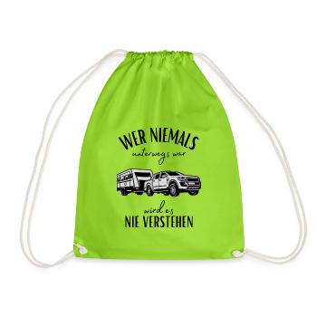 Camper et caravane Dicton-Funny Camper Motif - Sac de sport léger - vert néon - Devant