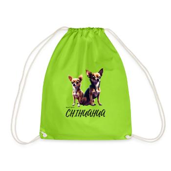 Chihuahua best friends Shirt and Accessoires - Turnbeutel - Neongrün - Vorne