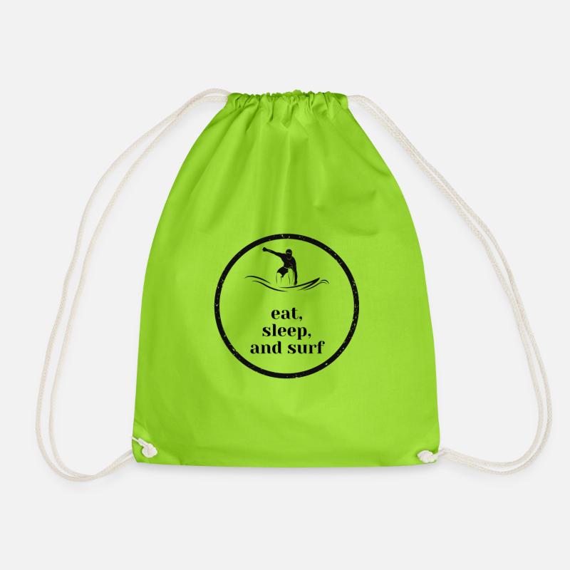 Eat - sleep - surf - Turnbeutel - Neongrün