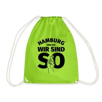 Hamburg T Shirt lustig Hamburger - Turnbeutel - Neongrün - Vorne