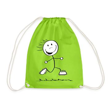 Running Strichmännchen - Läufer - Jogging - Turnbeutel - Neongrün - Vorne