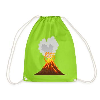 Volcano, lava, ash, magma, geologist, vulcano - Drawstring Bag - neon green - Front