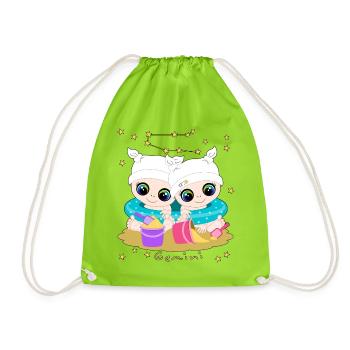 sternzeichen_gemini - Sac de sport léger - vert néon - Devant