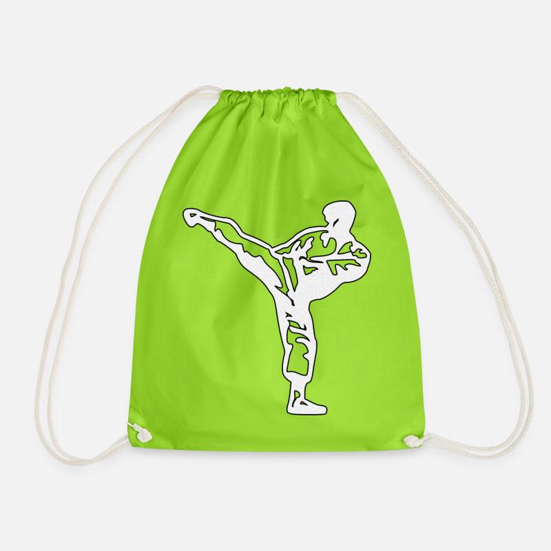 karate silber - Turnbeutel - Neongrün