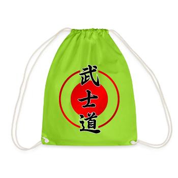 Bushido | The Way Of The Warrior - Drawstring Bag - neon green - Front