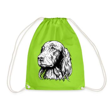 Irish Setter Portrait - Turnbeutel - Neongrün - Vorne