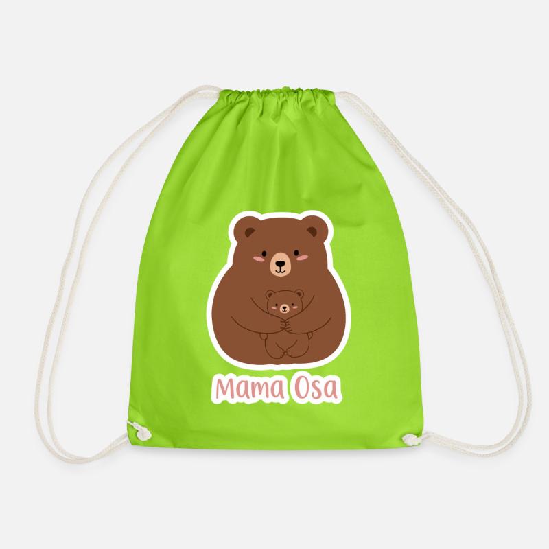 Mama Bear - Drawstring Bag - neon green