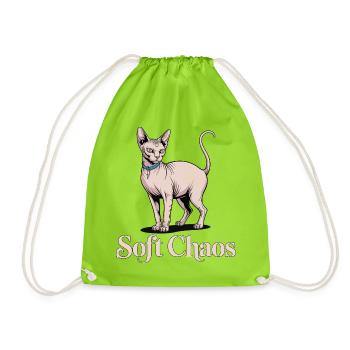 Soft Chaos Sphynx Katze - Turnbeutel - Neongrün - Vorne