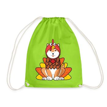 Shiba Inu Thanksgiving Turquie Costume Tenue de chien - Sac de sport léger - vert néon - Devant