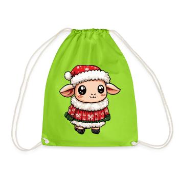 Noël des moutons - Sac de sport léger - vert néon - Devant
