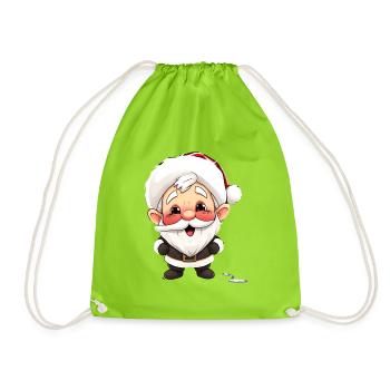 Merry Gnome Christmas Gift Idea Gnome - Drawstring Bag - neon green - Front