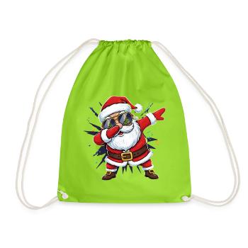 Un art de rue du Père Noël à la fois cool - Sac de sport léger - vert néon - Devant