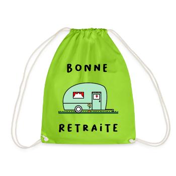 HAPPY RETREAT. RETIREMENT. RETIRED. RETIREMENT - Drawstring Bag - neon green - Front