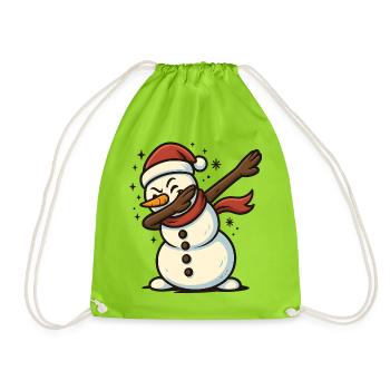 Dabbing Schneemann - Turnbeutel - Neongrün - Vorne
