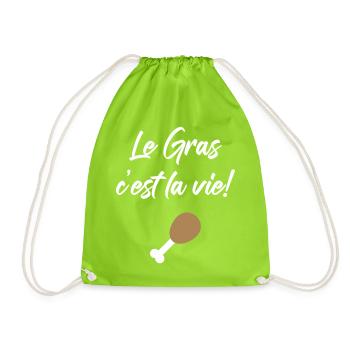 Le Gras c'est la vie! Karadoc-Kult - Turnbeutel - Neongrün - Vorne