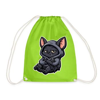 Chilling bat - Drawstring Bag - neon green - Front